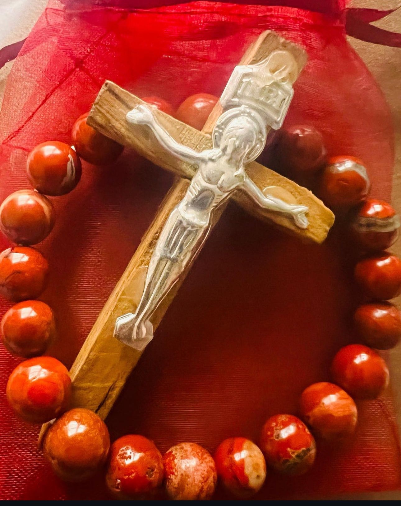 Red Jasper Beaded Bracelet