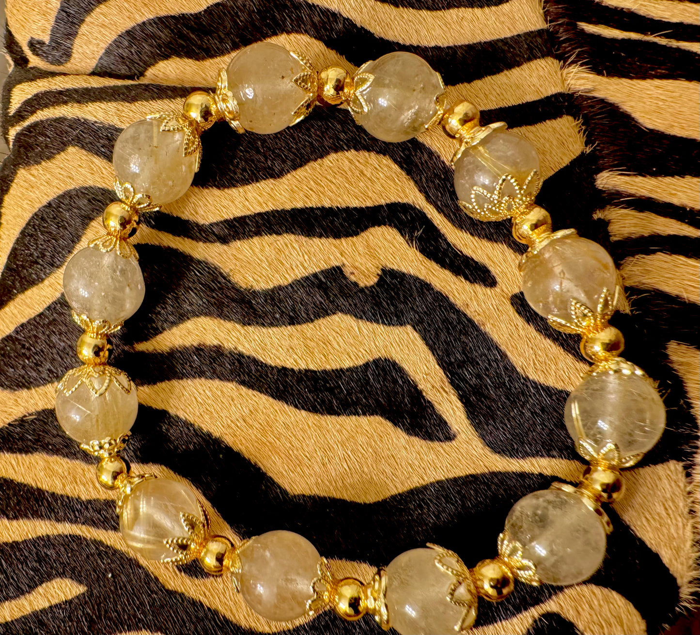 Rutilated Quartz Beaded Bracelet